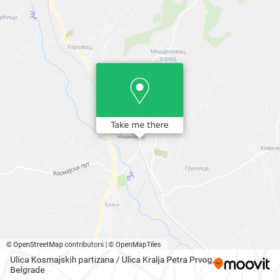 Ulica Kosmajskih partizana / Ulica Kralja Petra Prvog map