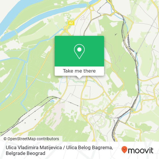 Ulica Vladimira Matijevica / Ulica Belog Bagrema map