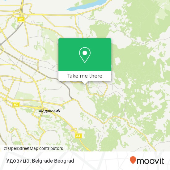 Удовица map