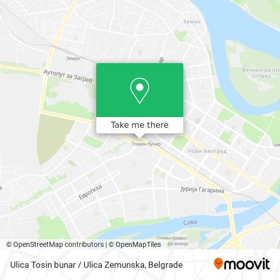 Ulica Tosin bunar / Ulica Zemunska map