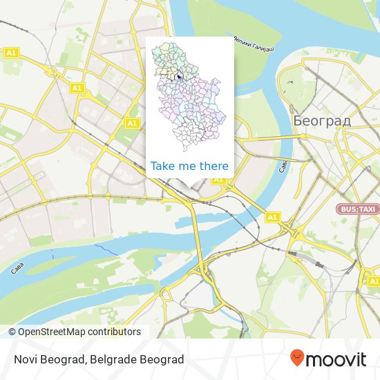Novi Beograd map
