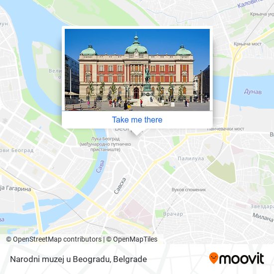 Narodni muzej u Beogradu map