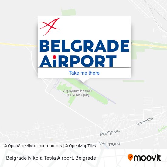 Belgrade Nikola Tesla Airport map