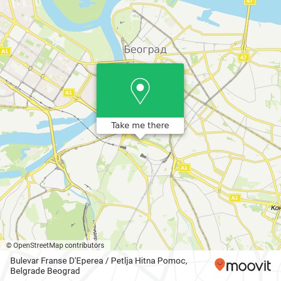 Bulevar Franse D'Eperea / Petlja Hitna Pomoc map