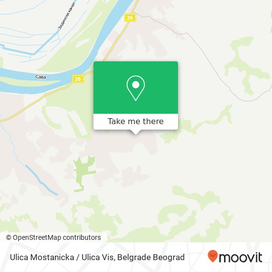 Ulica Mostanicka / Ulica Vis map