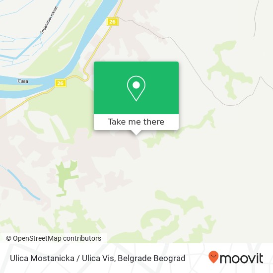 Ulica Mostanicka / Ulica Vis map