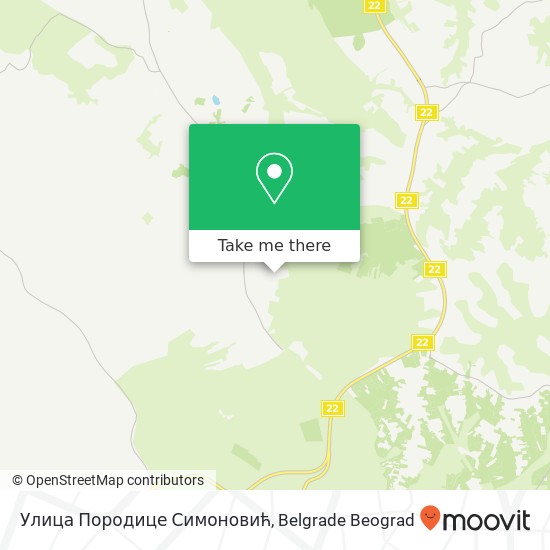 Улица Породице Симоновић map