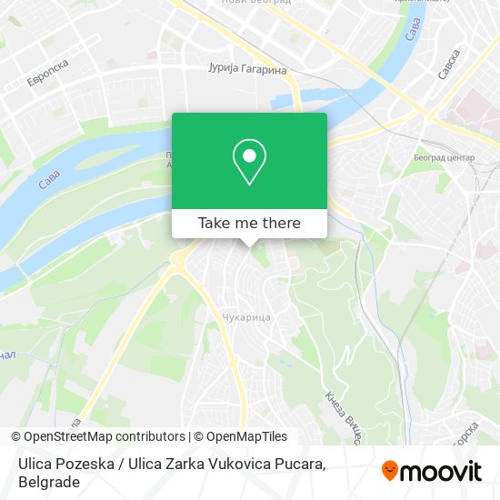 Ulica Pozeska / Ulica Zarka Vukovica Pucara map