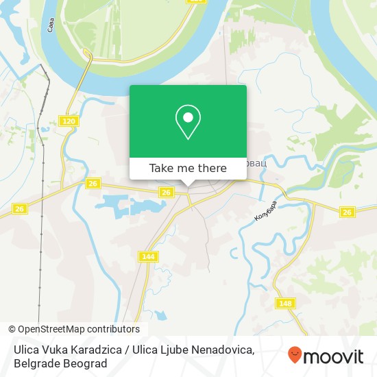 Ulica Vuka Karadzica / Ulica Ljube Nenadovica map