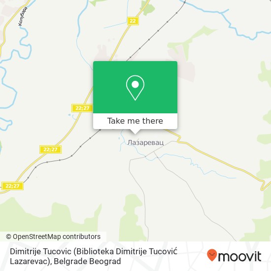 Dimitrije Tucovic (Biblioteka Dimitrije Tucović Lazarevac) map