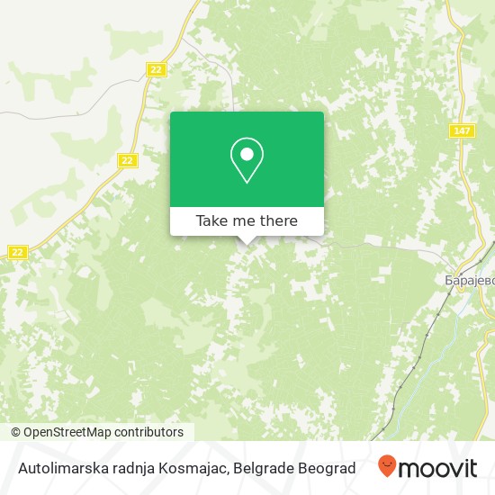 Autolimarska radnja Kosmajac map