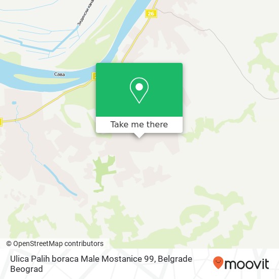 Ulica Palih boraca Male Mostanice 99 map