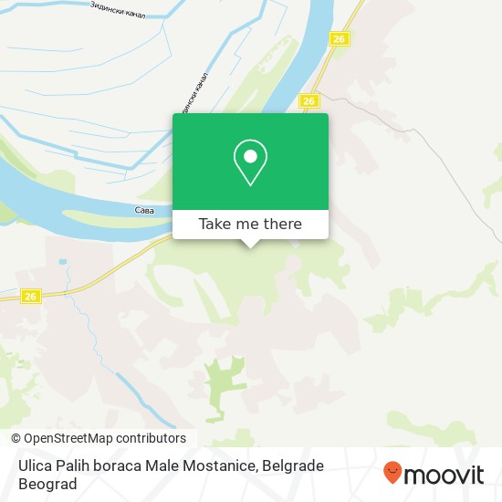 Ulica Palih boraca Male Mostanice map