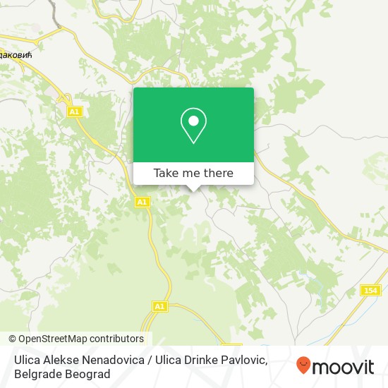 Ulica Alekse Nenadovica / Ulica Drinke Pavlovic map