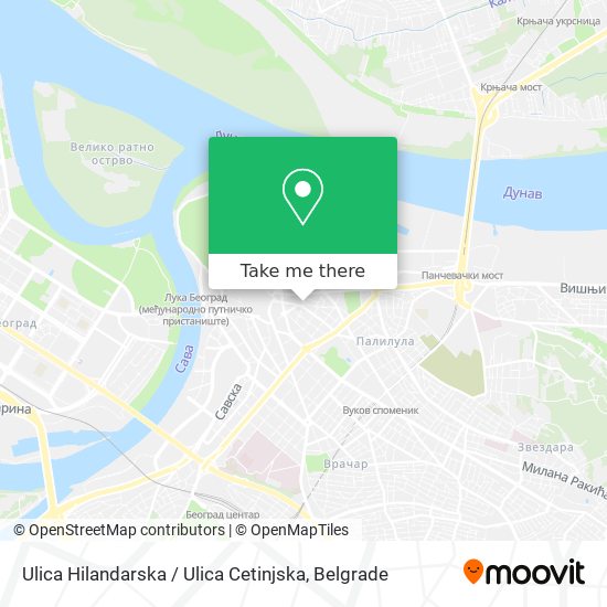 Ulica Hilandarska / Ulica Cetinjska map