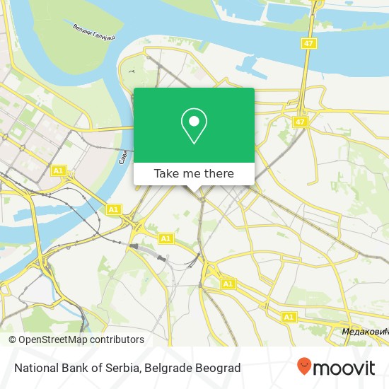 National Bank of Serbia map