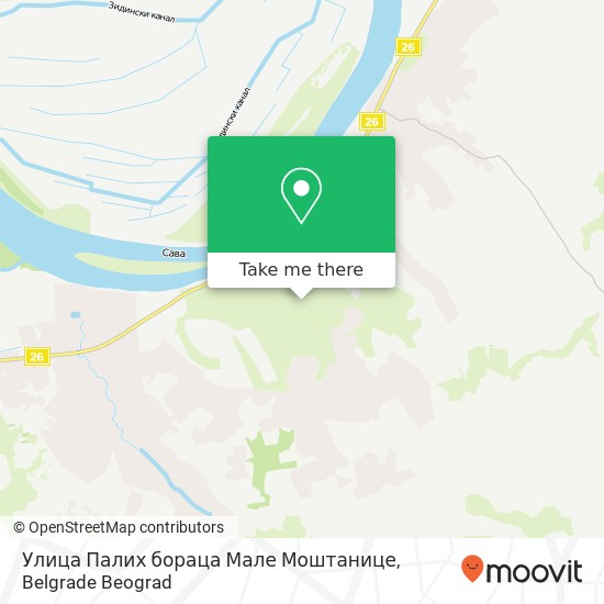 Улица Палих бораца Мале Моштанице map