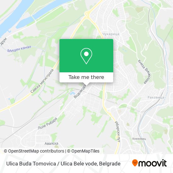 Ulica Buda Tomovica / Ulica Bele vode map