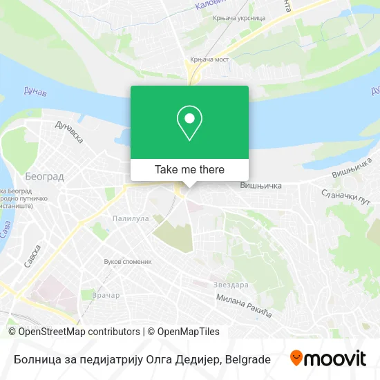 Болница за педијатрију Олга Дедијер map