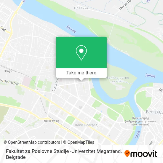 Fakultet za Poslovne Studije -Univerzitet Megatrend map