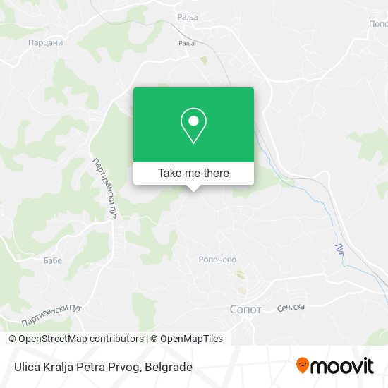 Ulica Kralja Petra Prvog map