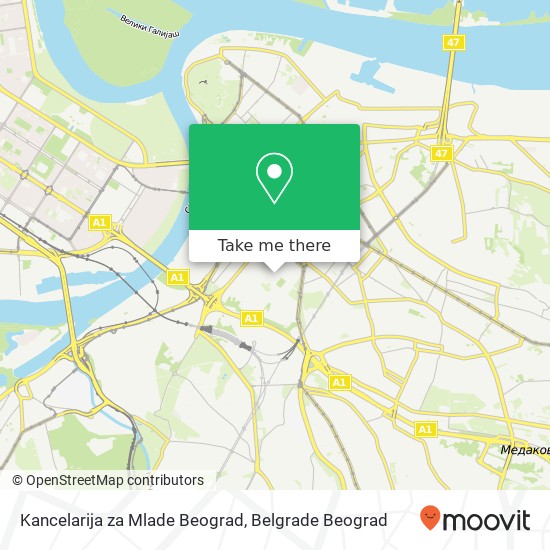 Kancelarija za Mlade Beograd map