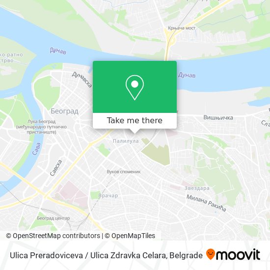 Ulica Preradoviceva / Ulica Zdravka Celara map