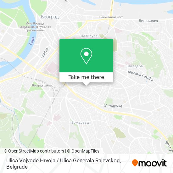 Ulica Vojvode Hrvoja / Ulica Generala Rajevskog map