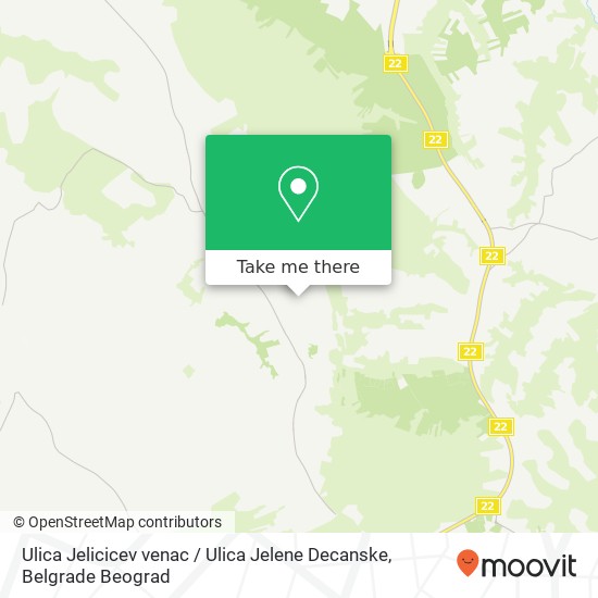 Ulica Jelicicev venac / Ulica Jelene Decanske map