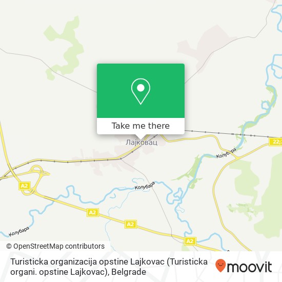 Turisticka organizacija opstine Lajkovac map