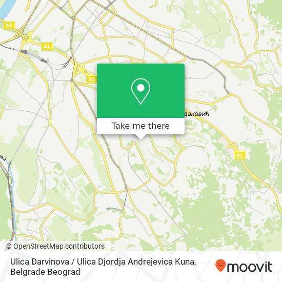 Ulica Darvinova / Ulica Djordja Andrejevica Kuna map