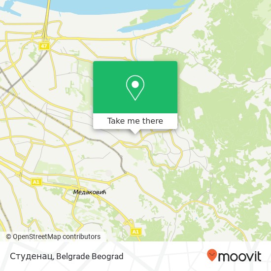 Студенац map