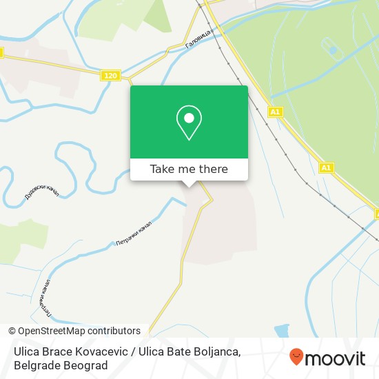 Ulica Brace Kovacevic / Ulica Bate Boljanca map