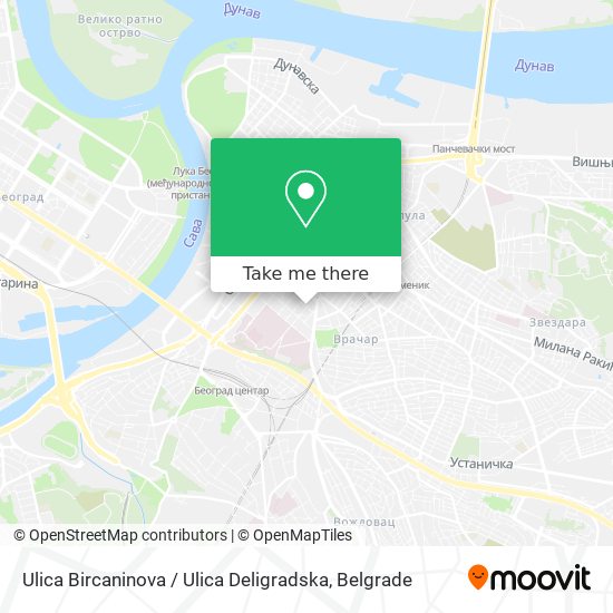 Ulica Bircaninova / Ulica Deligradska map