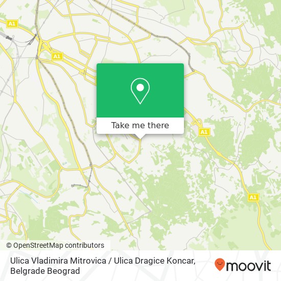 Ulica Vladimira Mitrovica / Ulica Dragice Koncar map