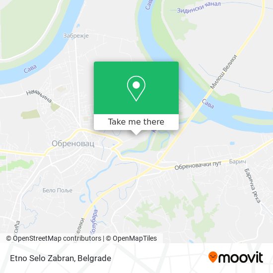 Etno Selo Zabran map