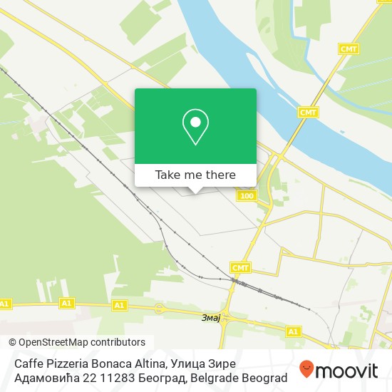 Caffe Pizzeria Bonaca Altina, Улица Зире Адамовића 22 11283 Београд map