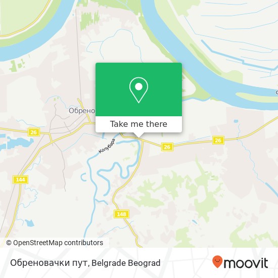 Обреновачки пут map