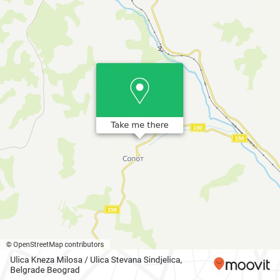 Ulica Kneza Milosa / Ulica Stevana Sindjelica map