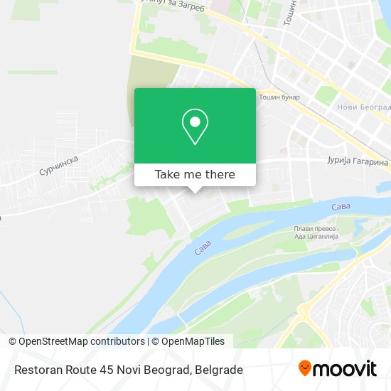 Restoran Route 45 Novi Beograd map