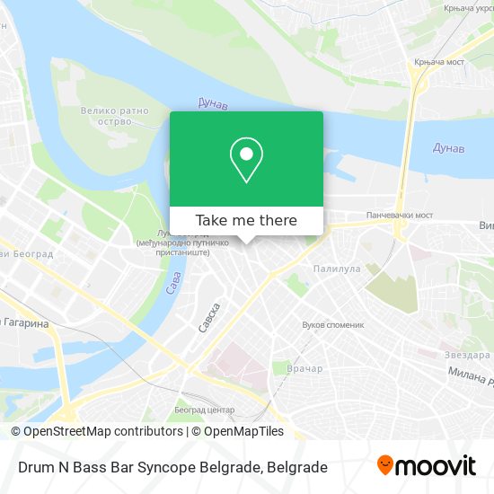 Drum N Bass Bar Syncope Belgrade map