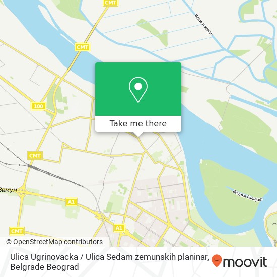 Ulica Ugrinovacka / Ulica Sedam zemunskih planinar map