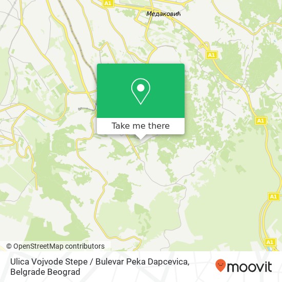 Ulica Vojvode Stepe / Bulevar Peka Dapcevica map