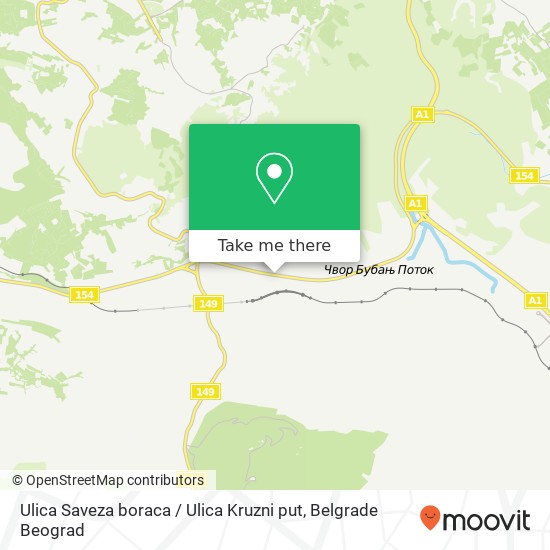 Ulica Saveza boraca / Ulica Kruzni put map