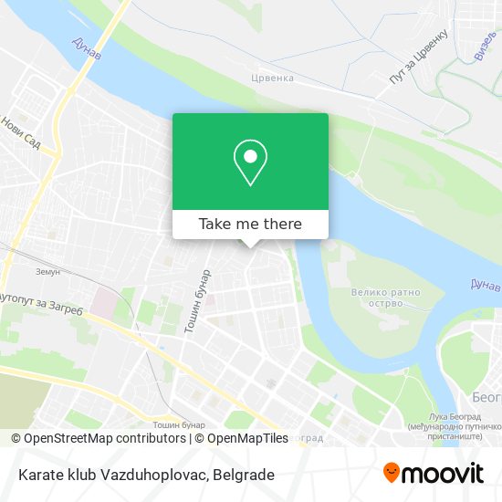 Karate klub Vazduhoplovac map