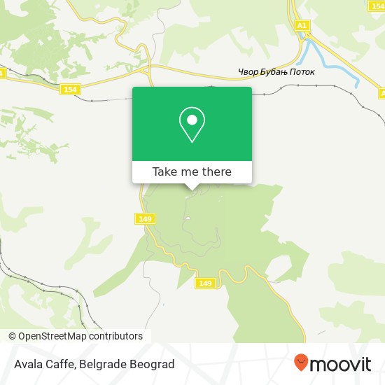 Avala Caffe map