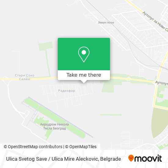 Ulica Svetog Save / Ulica Mire Aleckovic map