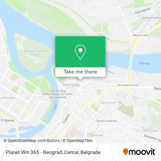 Planet Win 365 - Beograd, Centar map