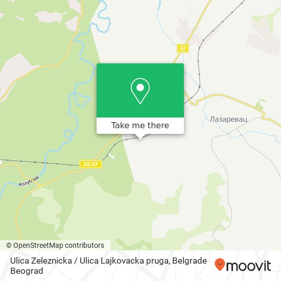 Ulica Zeleznicka / Ulica Lajkovacka pruga map