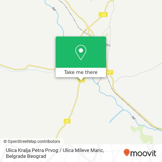 Ulica Kralja Petra Prvog / Ulica Mileve Maric map